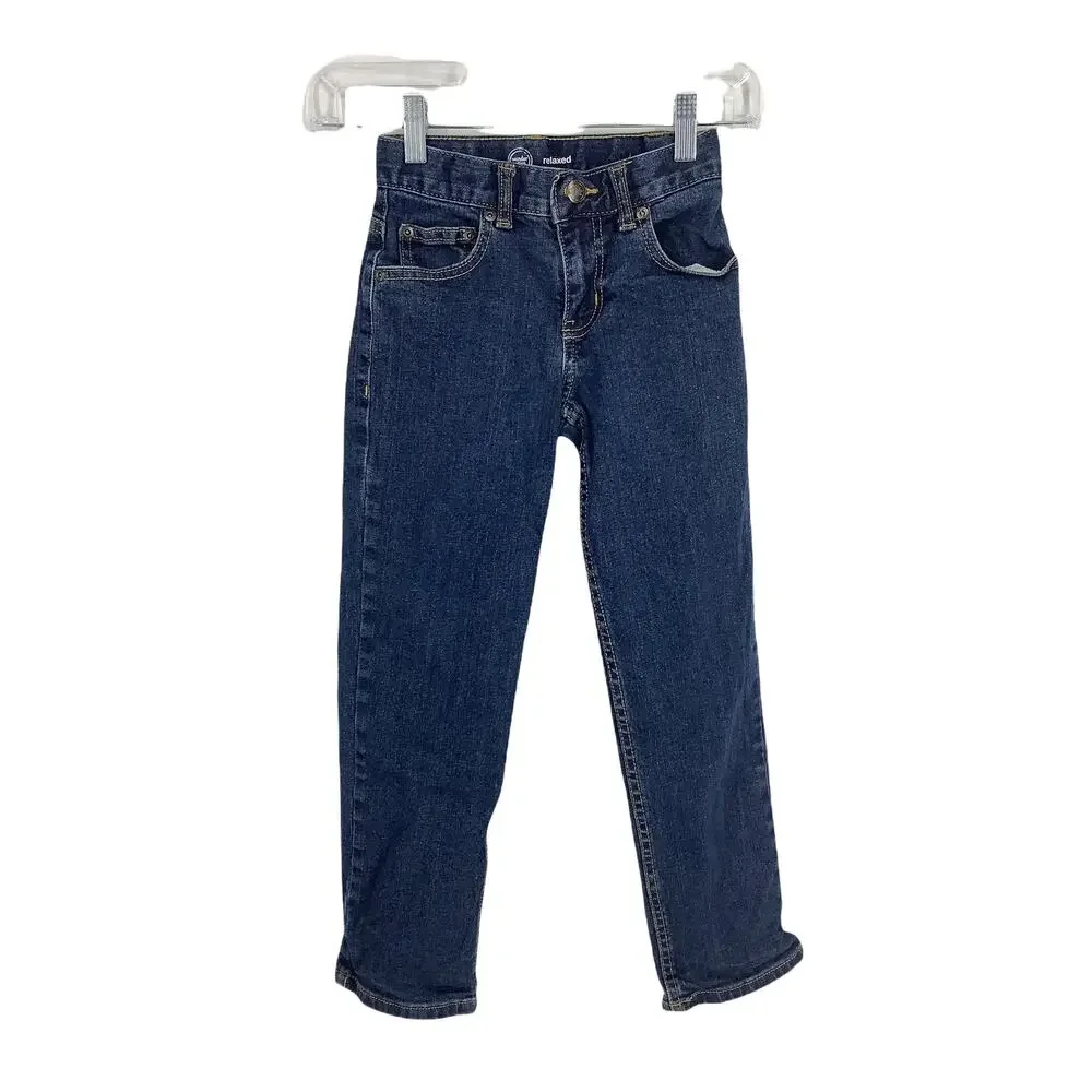 Wonder Nation Boys Dark Wash Blue Relaxed Slim Fit Denim Jeans Kids Youth Size 8